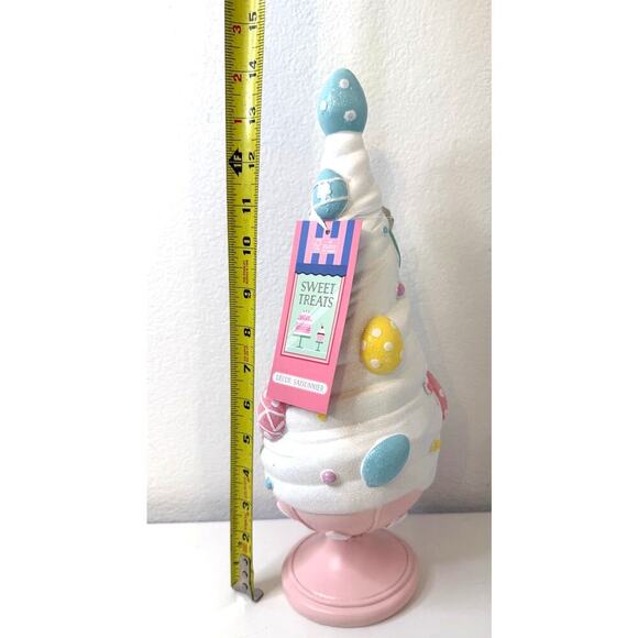 Sweet Treats PASTEL Easter Egg MACARON Tree - Glitter Egg Topper Pink Pedestal - Picture 6 of 6